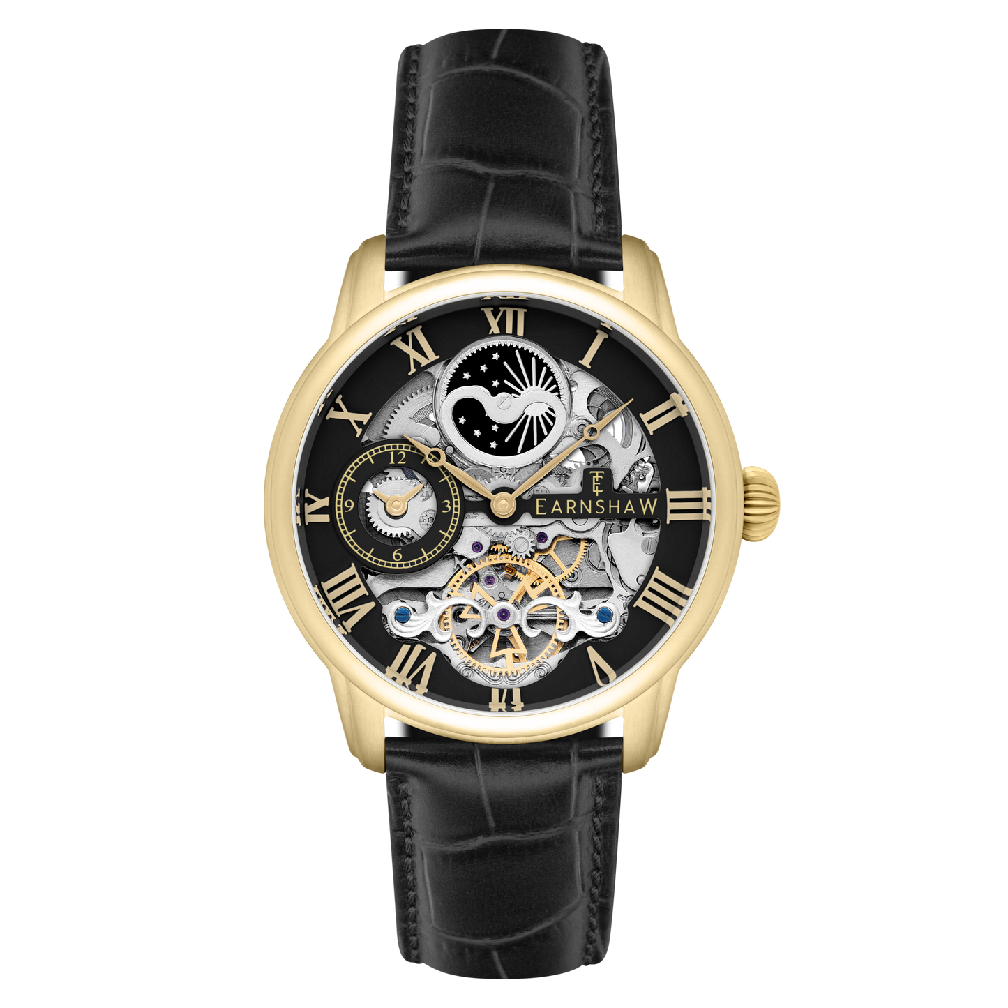 Thomas Earnshaw Men's 44mm Longitude Automatic Skeletonized Strap Watch
