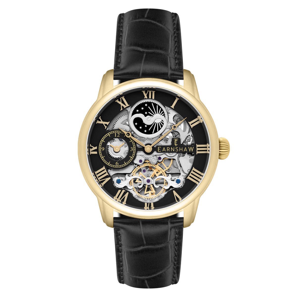 Thomas Earnshaw Men's 44mm Longitude Automatic Skeletonized Strap Watch