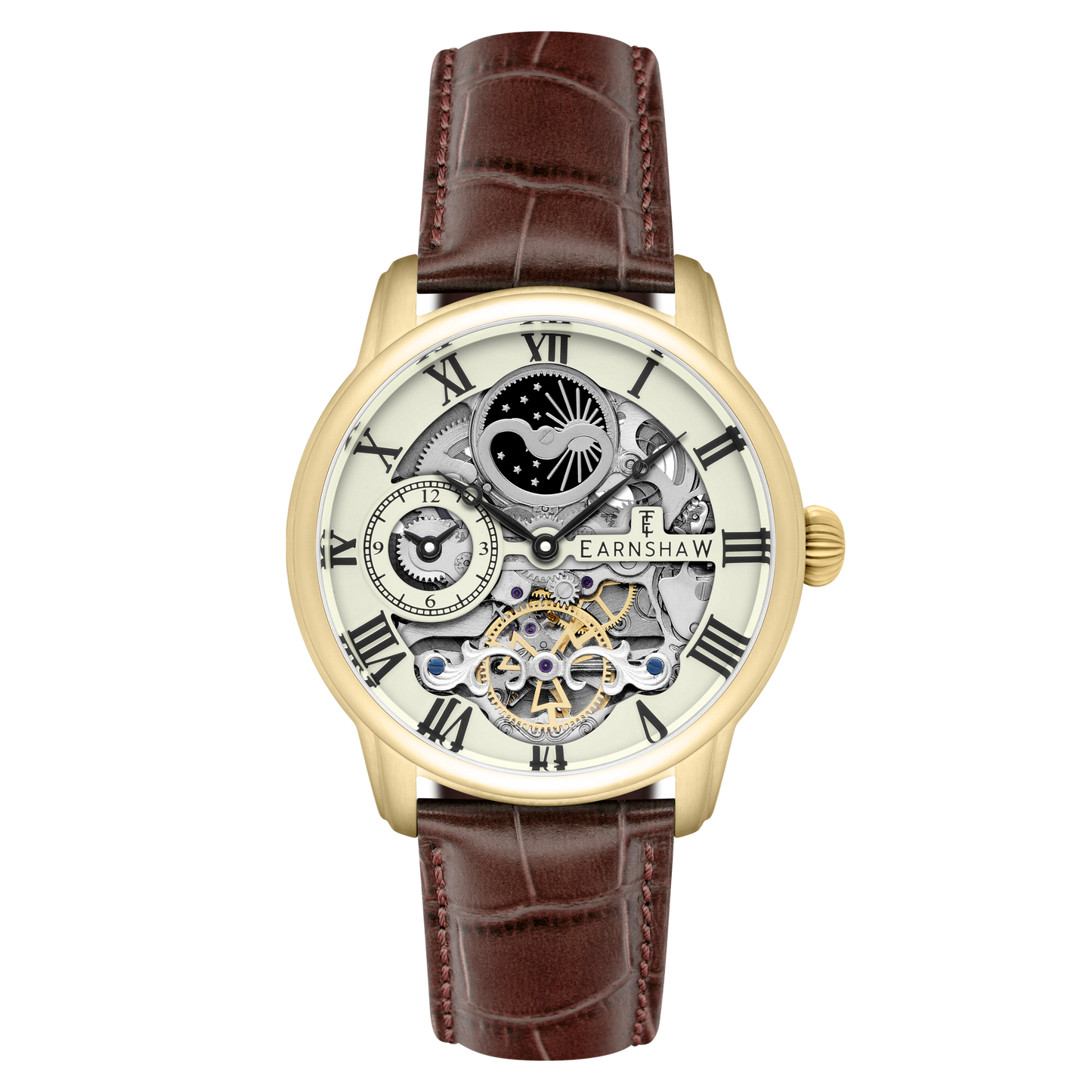 Thomas Earnshaw Men's 44mm Longitude Automatic Skeletonized Strap Watch