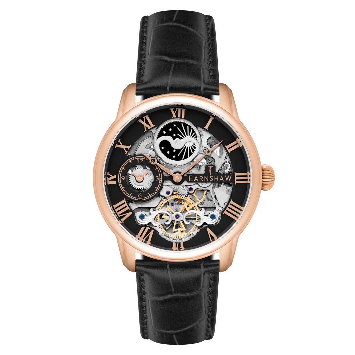 Thomas Earnshaw Men's 44mm Longitude Automatic Skeletonized Strap Watch
