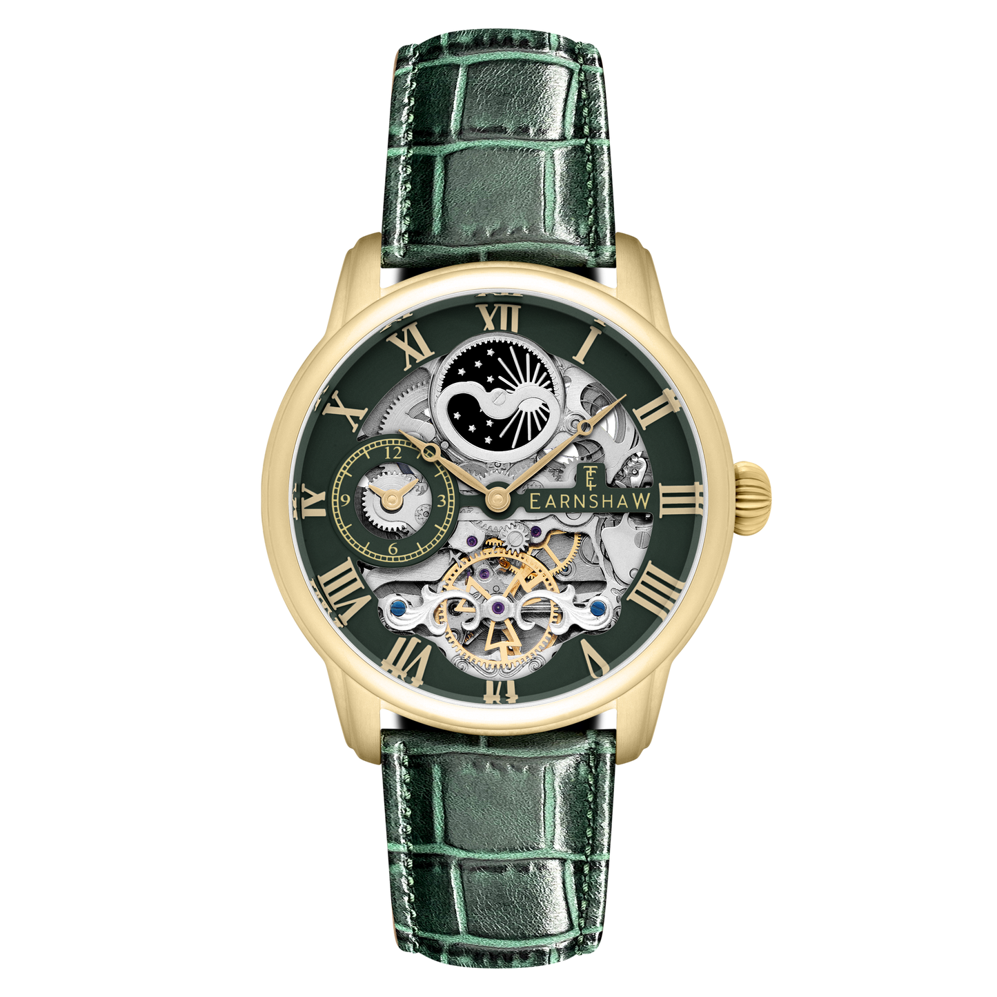 Thomas Earnshaw Men's 44mm Longitude Automatic Skeletonized Strap Watch