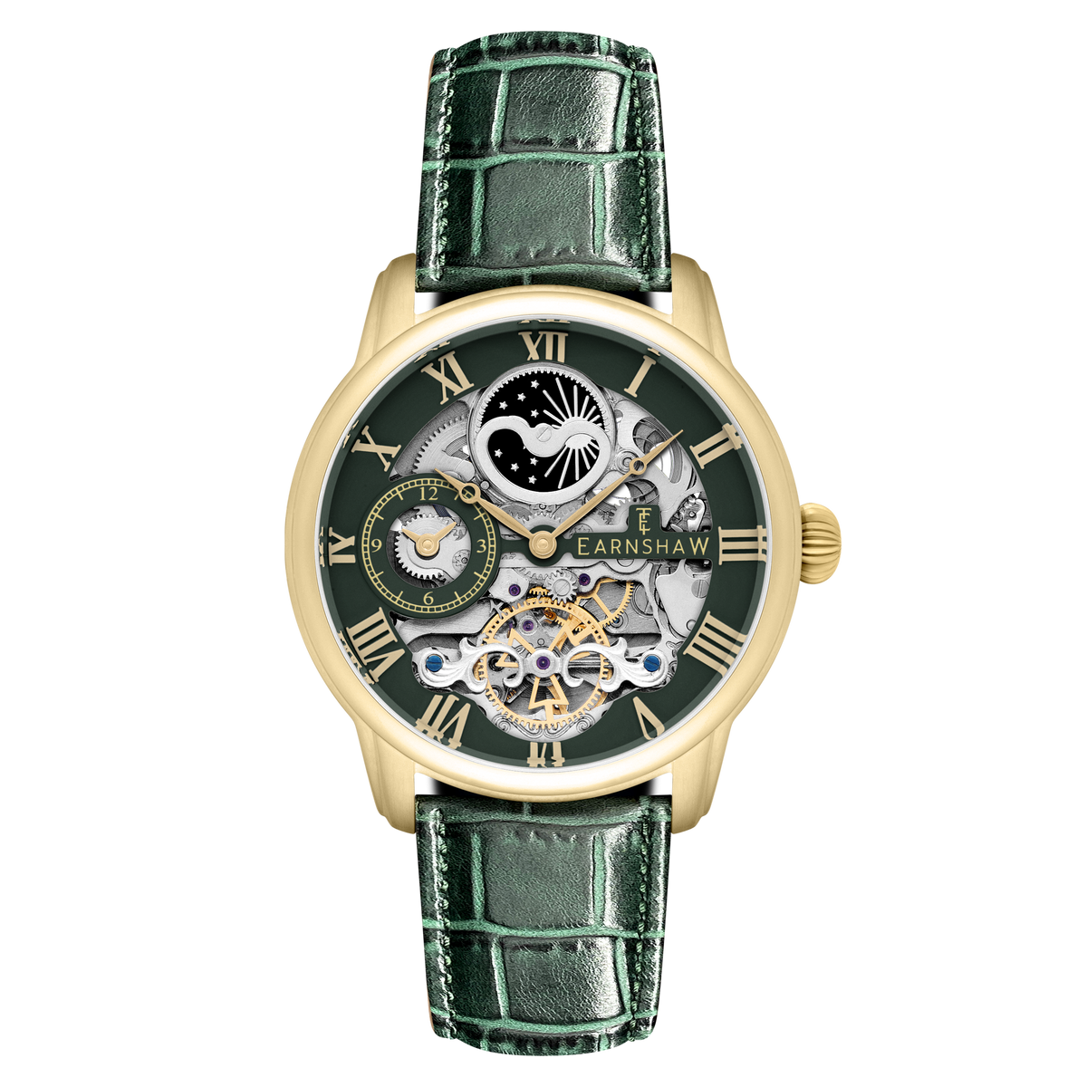Thomas Earnshaw Men's 44mm Longitude Automatic Skeletonized Strap Watch