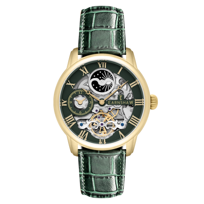 Thomas Earnshaw Men's 44mm Longitude Automatic Skeletonized Strap Watch
