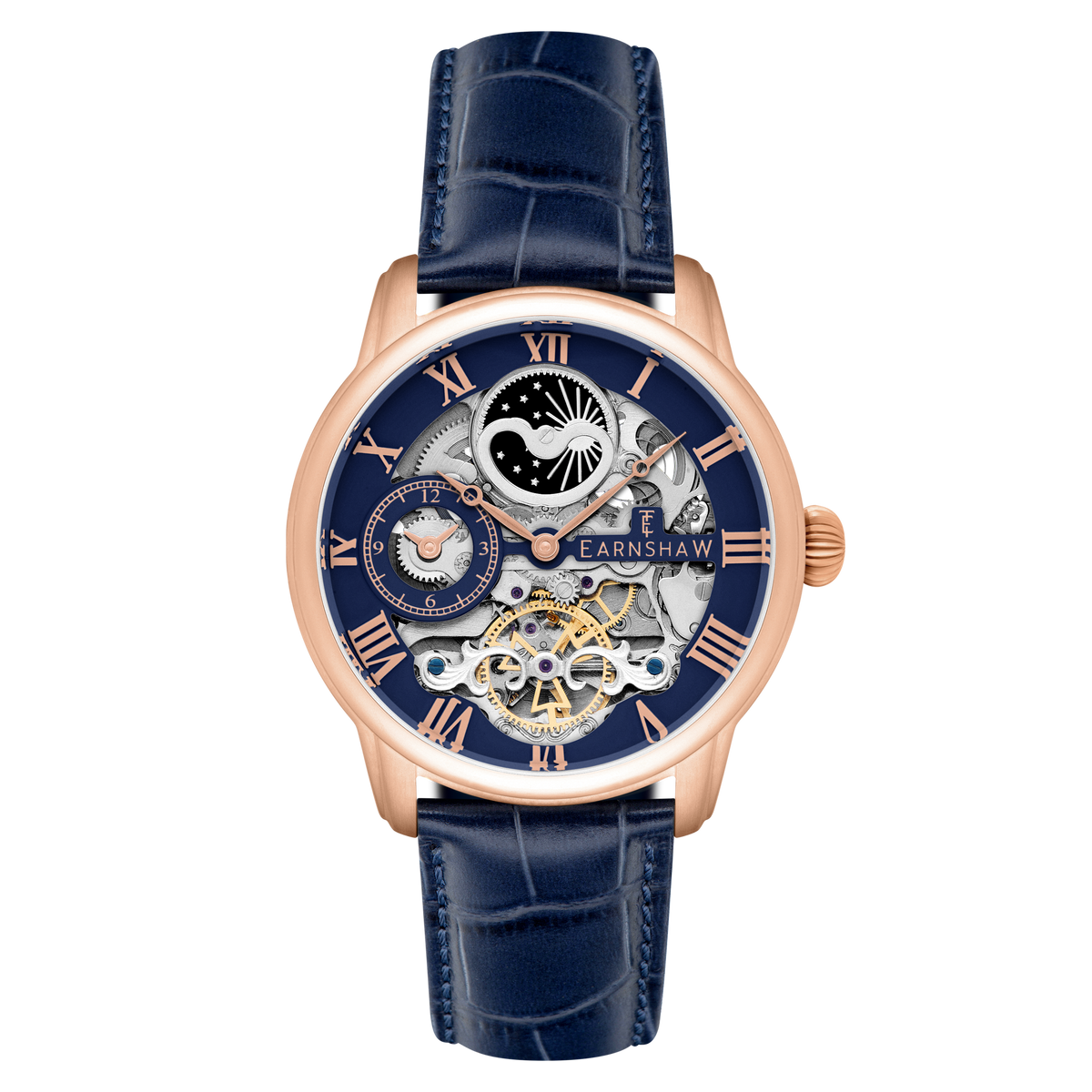 Thomas Earnshaw Men's 44mm Longitude Automatic Skeletonized Strap Watch