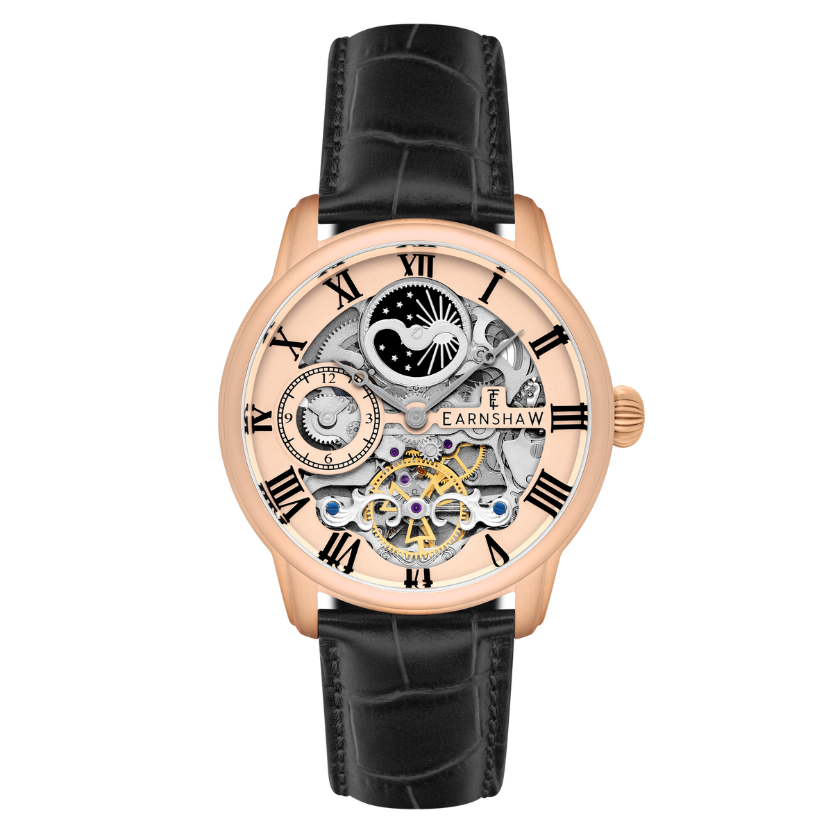 Thomas Earnshaw Men's 44mm Longitude Automatic Skeletonized Strap Watch