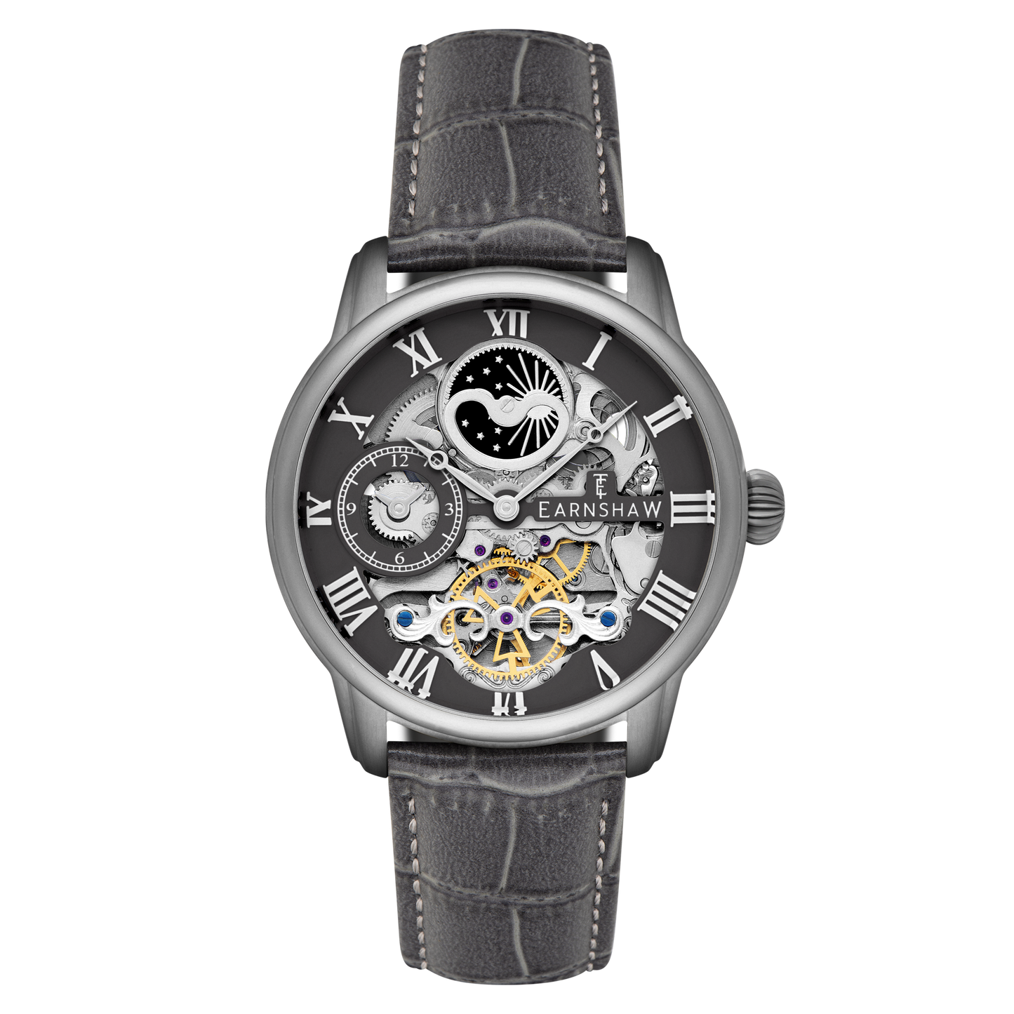 Thomas Earnshaw Men's 44mm Longitude Automatic Skeletonized Strap Watch
