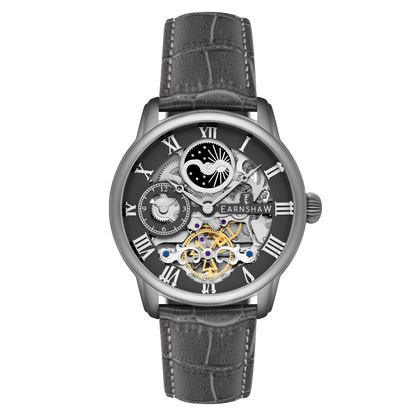 Thomas Earnshaw Men's 44mm Longitude Automatic Skeletonized Strap Watch