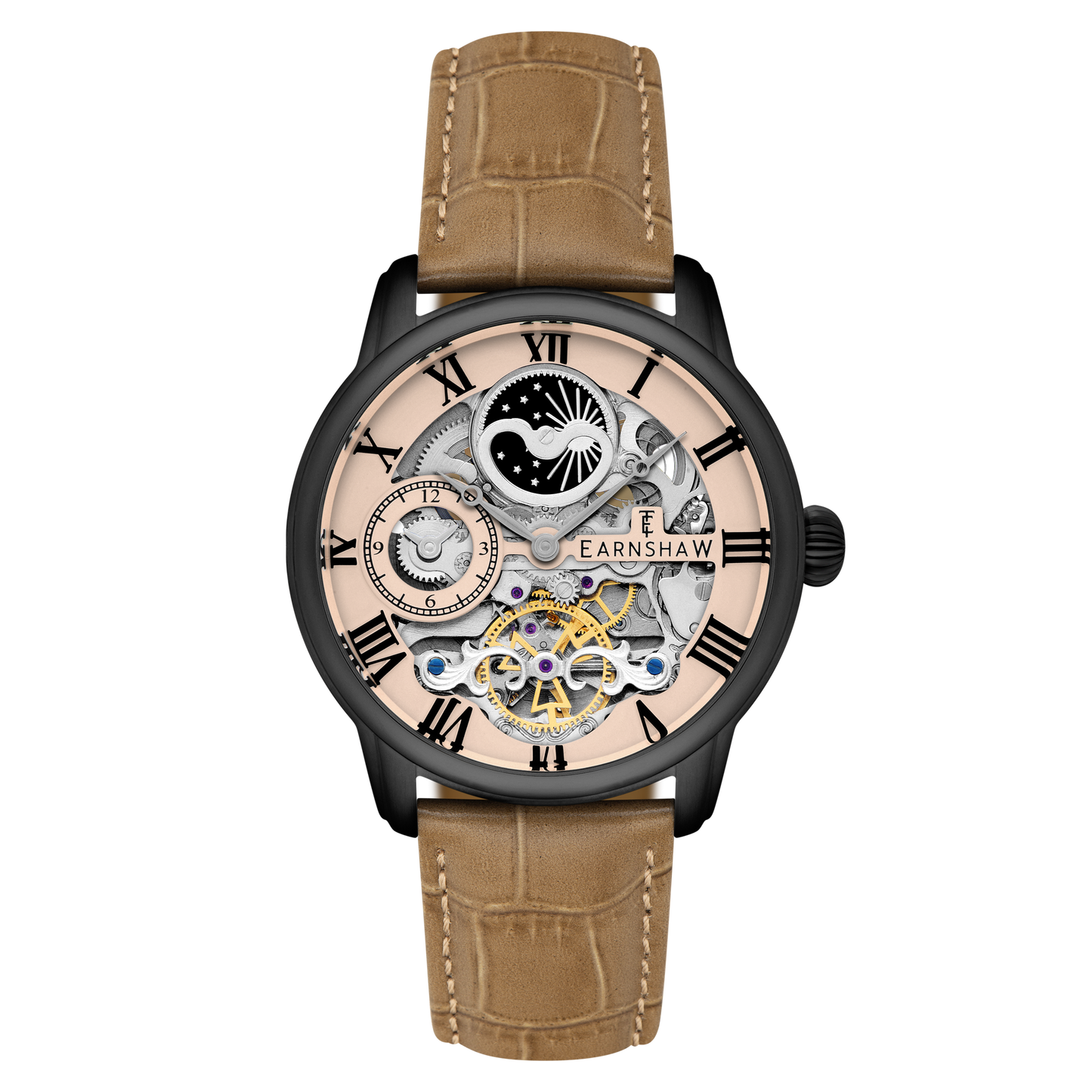 Thomas Earnshaw Men's 44mm Longitude Automatic Skeletonized Strap Watch