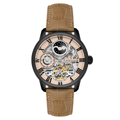 Thomas Earnshaw Men's 44mm Longitude Automatic Skeletonized Strap Watch