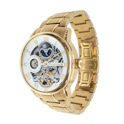 Thomas Earnshaw Men's 44mm Longitude Automatic Moonphase Skeletonized Bracelet Watch
