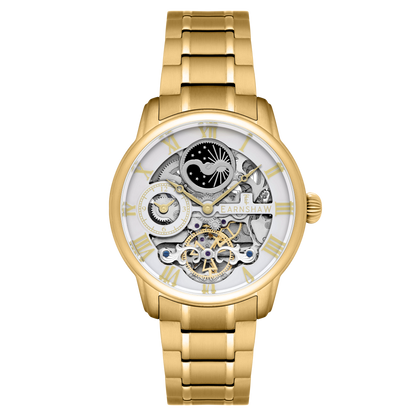 Thomas Earnshaw Men's 44mm Longitude Automatic Moonphase Skeletonized Bracelet Watch