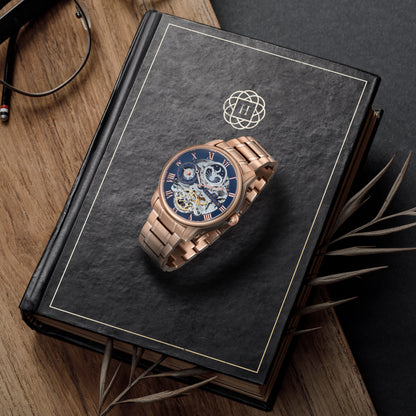 Thomas Earnshaw Men's 44mm Longitude Automatic Moonphase Skeletonized Leather Strap Watch