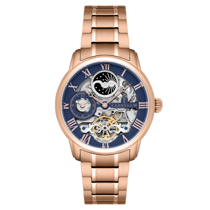 Thomas Earnshaw Men's 44mm Longitude Automatic Moonphase Skeletonized Bracelet Watch