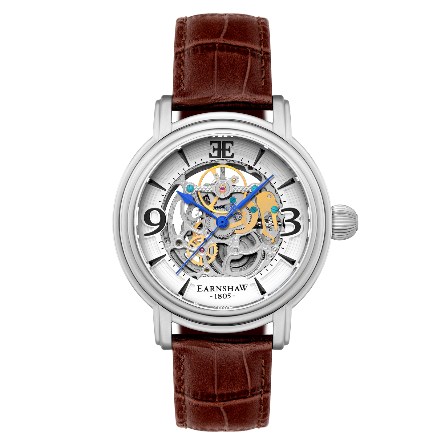 Thomas Earnshaw Men's 48mm Longcase Grande Auto Skeletonized Strap Watch