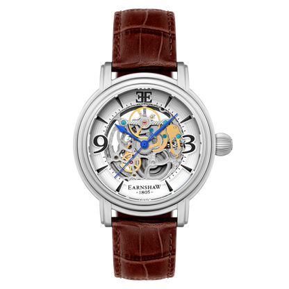 Thomas Earnshaw Men's 48mm Longcase Grande Auto Skeletonized Strap Watch