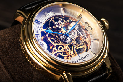 Thomas Earnshaw Men's 48mm Longcase Grande Auto Skeletonized Strap Watch