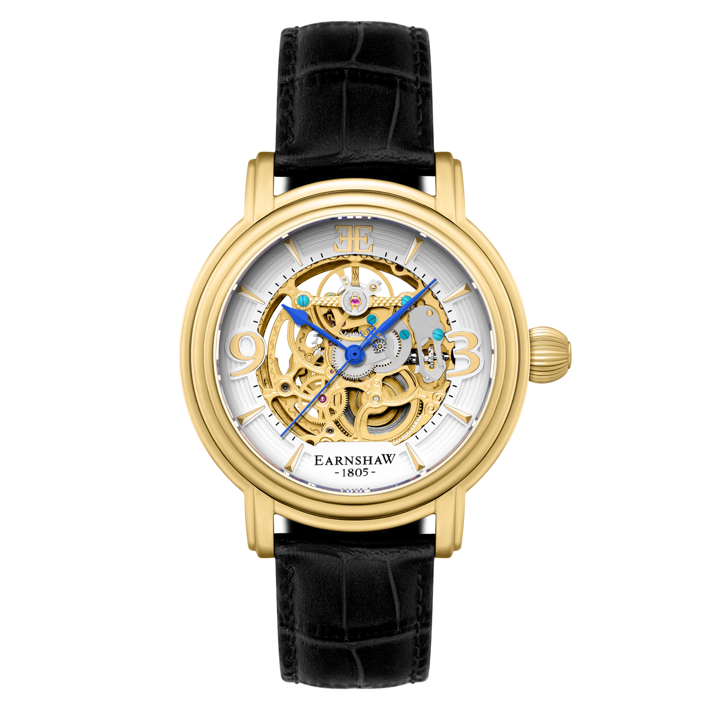 Thomas Earnshaw Men's 48mm Longcase Grande Auto Skeletonized Strap Watch