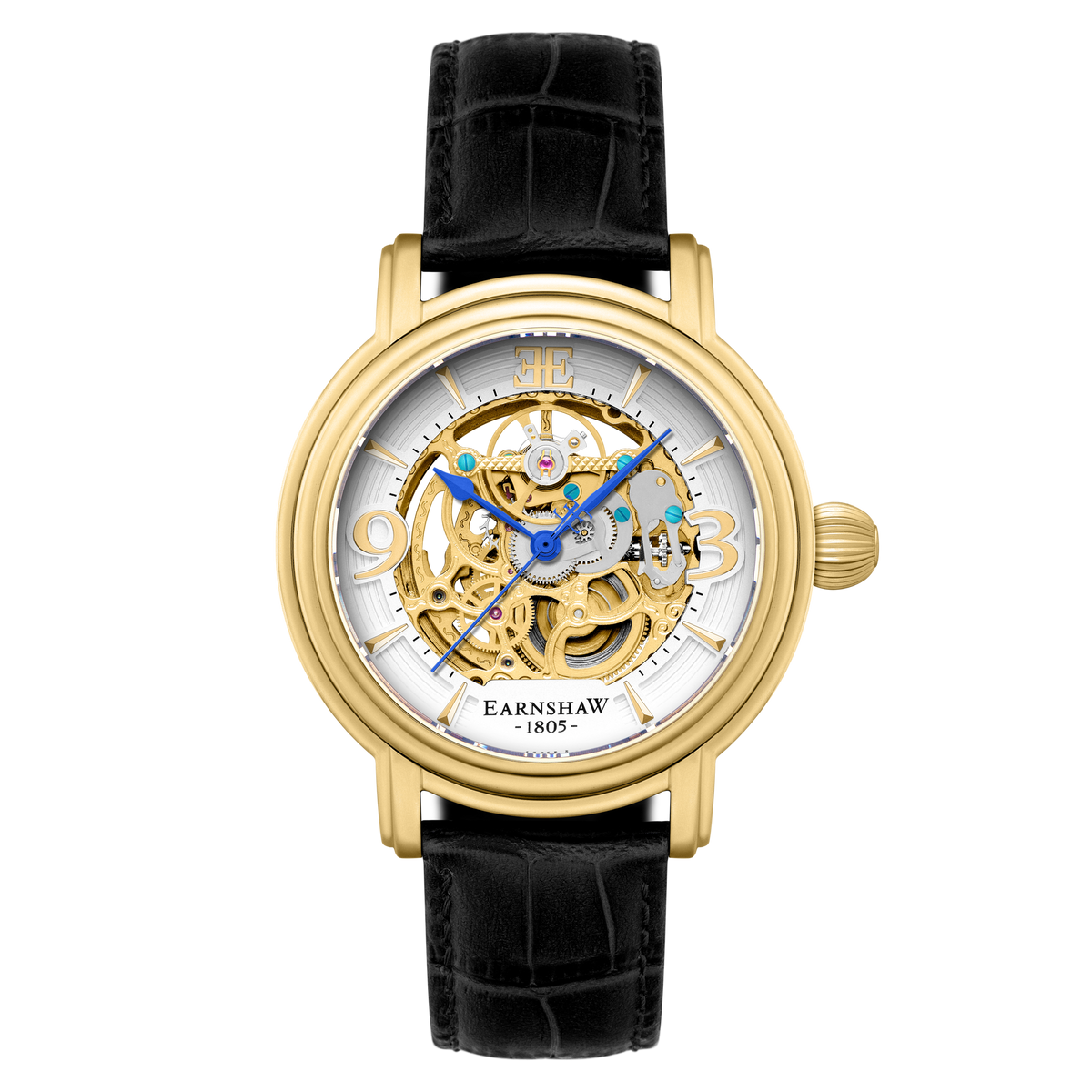 Thomas Earnshaw Men's 48mm Longcase Grande Auto Skeletonized Strap Watch