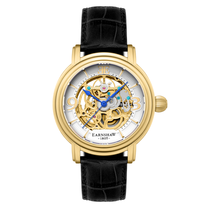 Thomas Earnshaw Men's 48mm Longcase Grande Auto Skeletonized Strap Watch