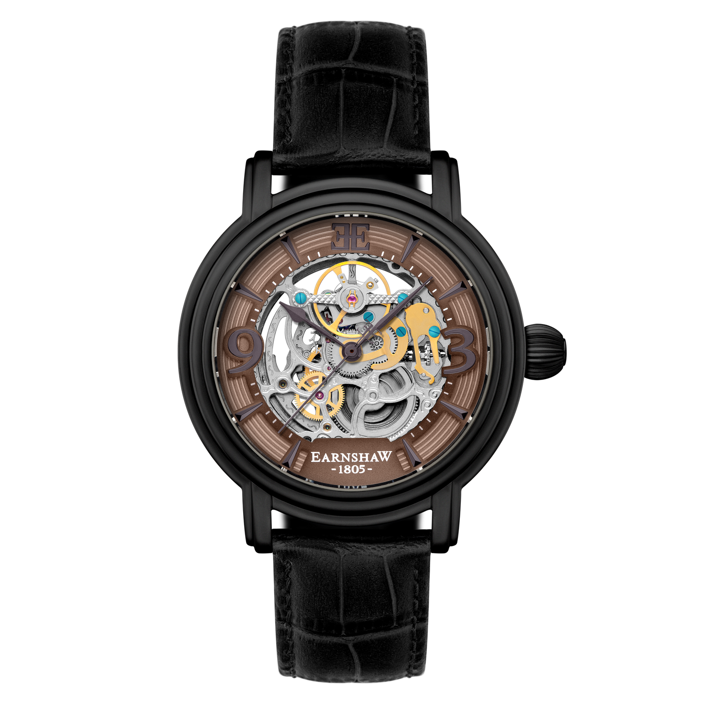 Thomas Earnshaw Men's 48mm Longcase Grande Auto Skeletonized Strap Watch