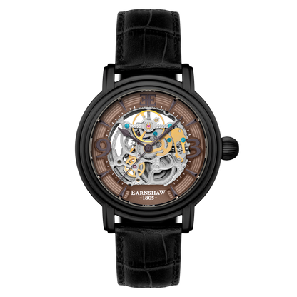 Thomas Earnshaw Men's 48mm Longcase Grande Auto Skeletonized Strap Watch