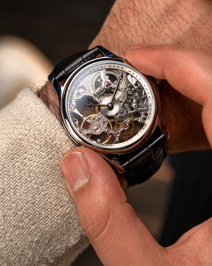 Thomas Earnshaw Men's 42mm Bauer Mechanical Skeletonized Strap Watch