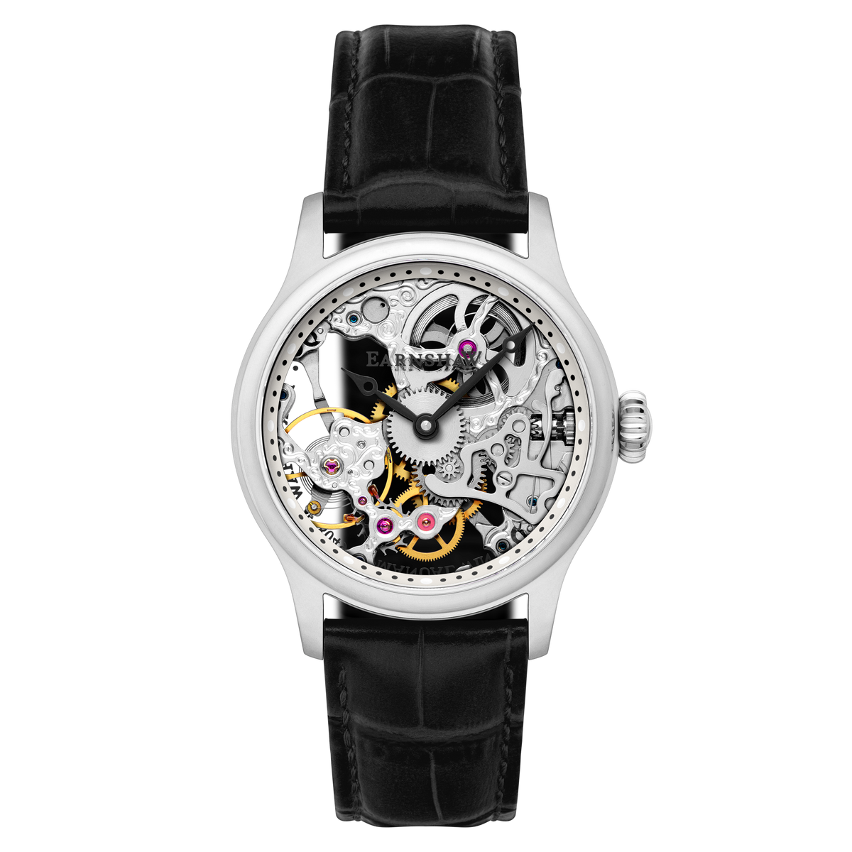 Thomas Earnshaw Men's 42mm Bauer Mechanical Skeletonized Strap Watch