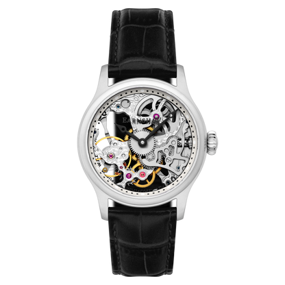 Thomas Earnshaw Men's 42mm Bauer Mechanical Skeletonized Strap Watch