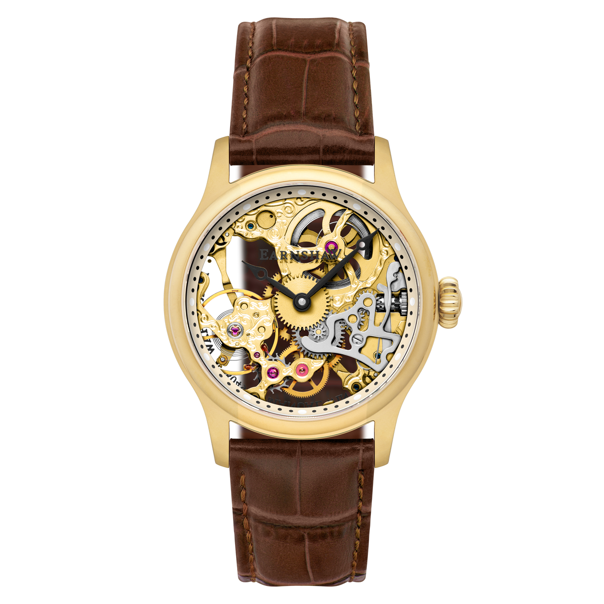 Thomas Earnshaw Men's 42mm Bauer Mechanical Skeletonized Strap Watch