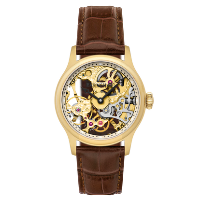 Thomas Earnshaw Men's 42mm Bauer Mechanical Skeletonized Strap Watch