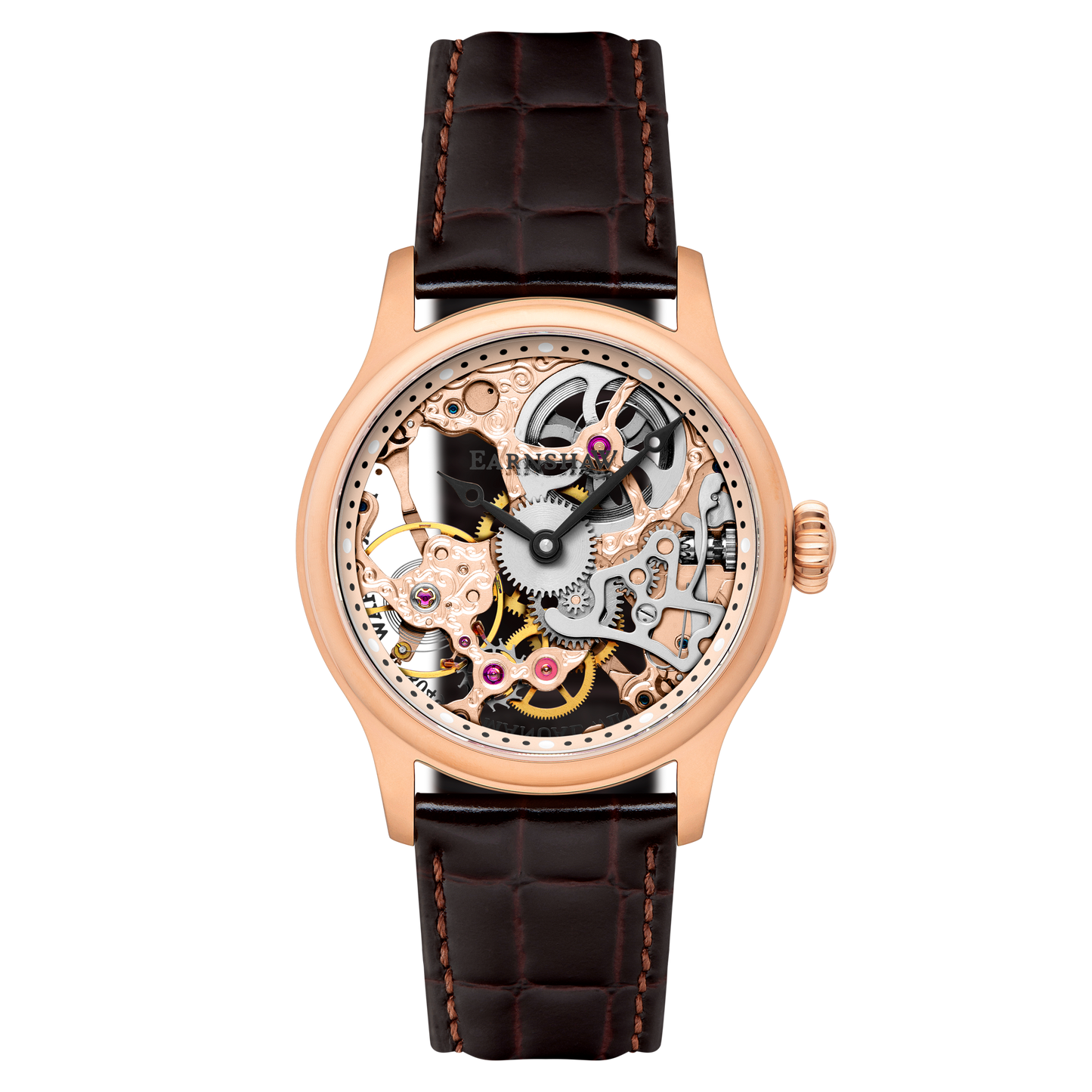 Thomas Earnshaw Men's 42mm Bauer Mechanical Skeletonized Strap Watch