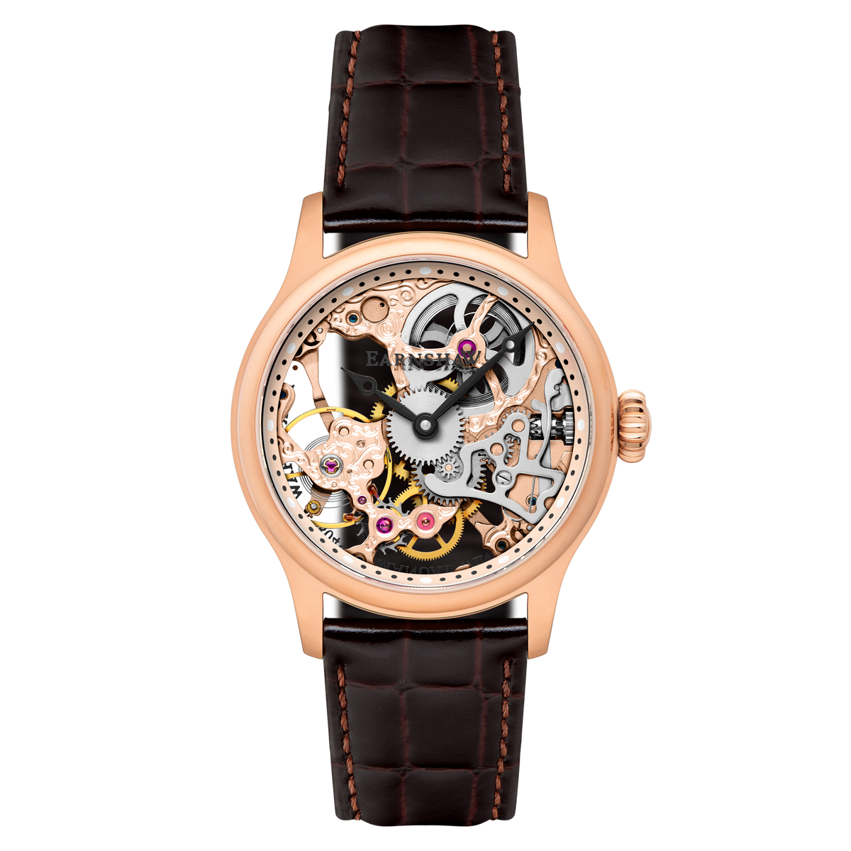 Thomas Earnshaw Men's 42mm Bauer Mechanical Skeletonized Strap Watch