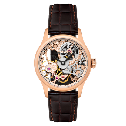 Thomas Earnshaw Men's 42mm Bauer Mechanical Skeletonized Strap Watch