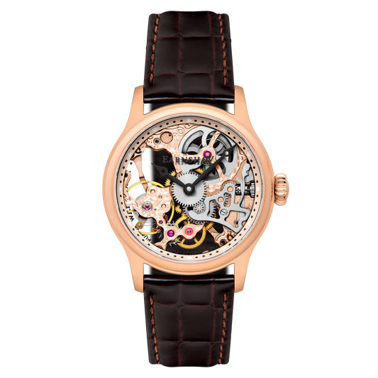 Thomas Earnshaw Men's 42mm Bauer Mechanical Skeletonized Strap Watch