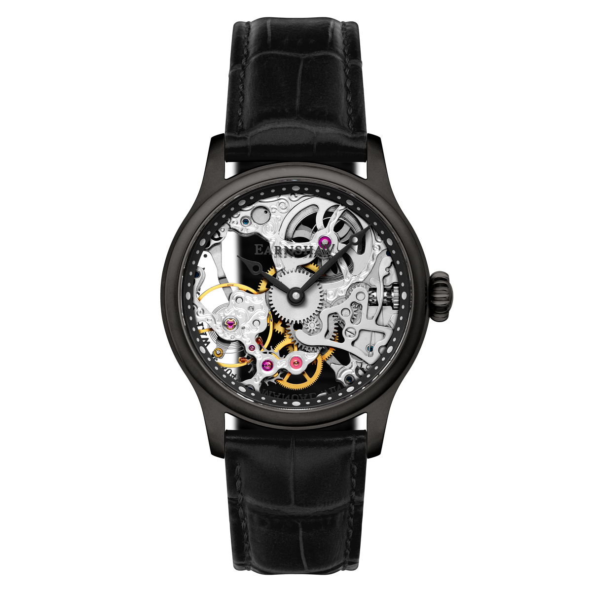 Thomas Earnshaw Men's 42mm Bauer Mechanical Skeletonized Strap Watch