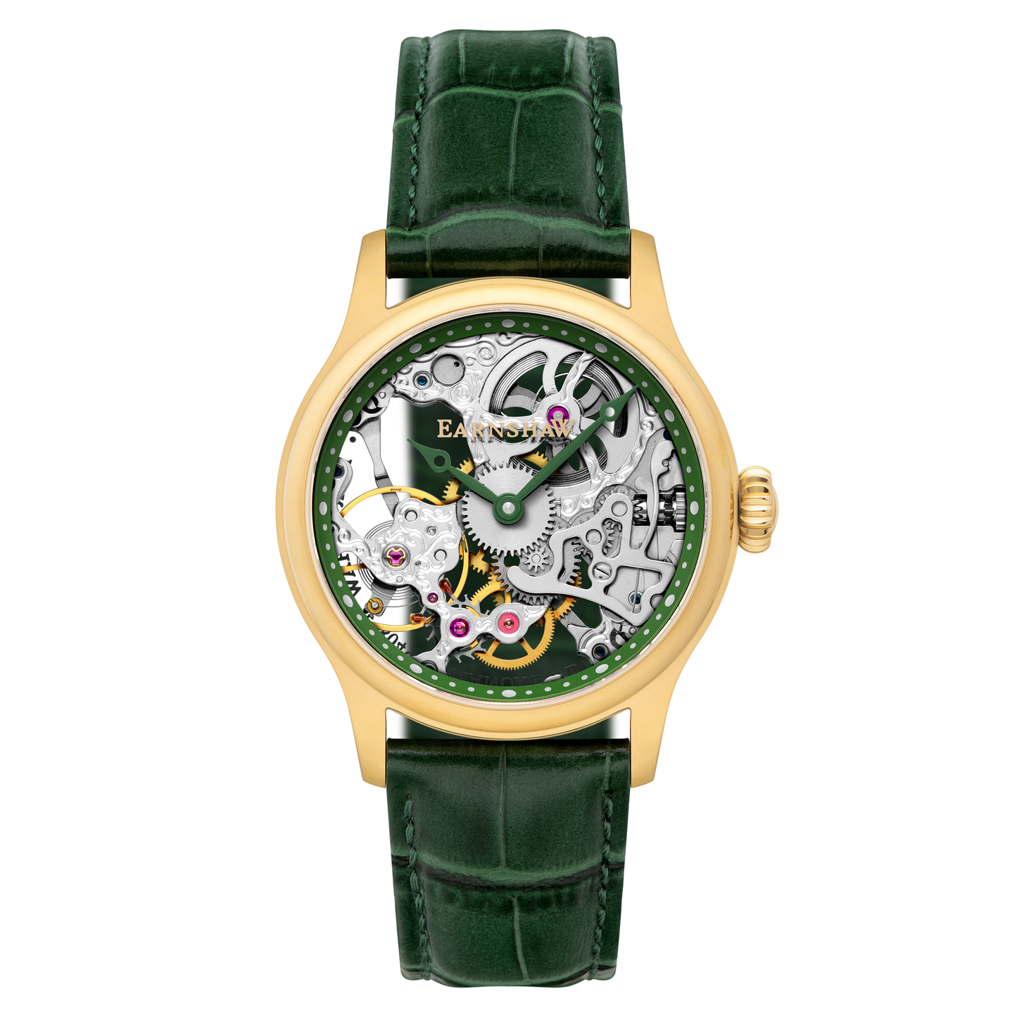 Thomas Earnshaw Men's 42mm Bauer Mechanical Skeletonized Strap Watch