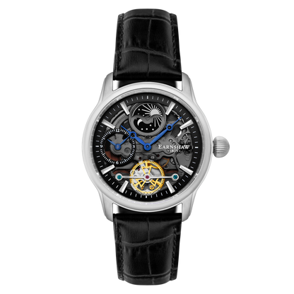 Thomas Earnshaw Men's 42mm Longitude Shadow Automatic Leather Strap Watch