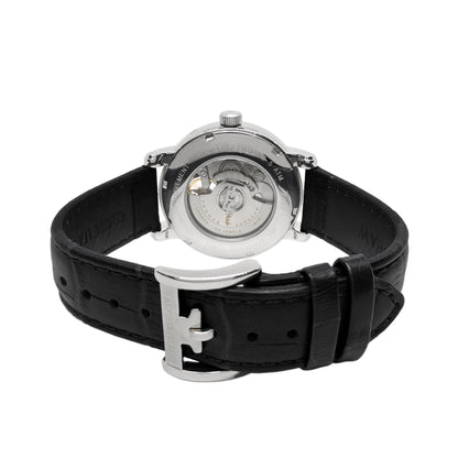 Thomas Earnshaw Men's 43mm Longcase Automatic Double Retrograde Calendar Leather Strap Watch