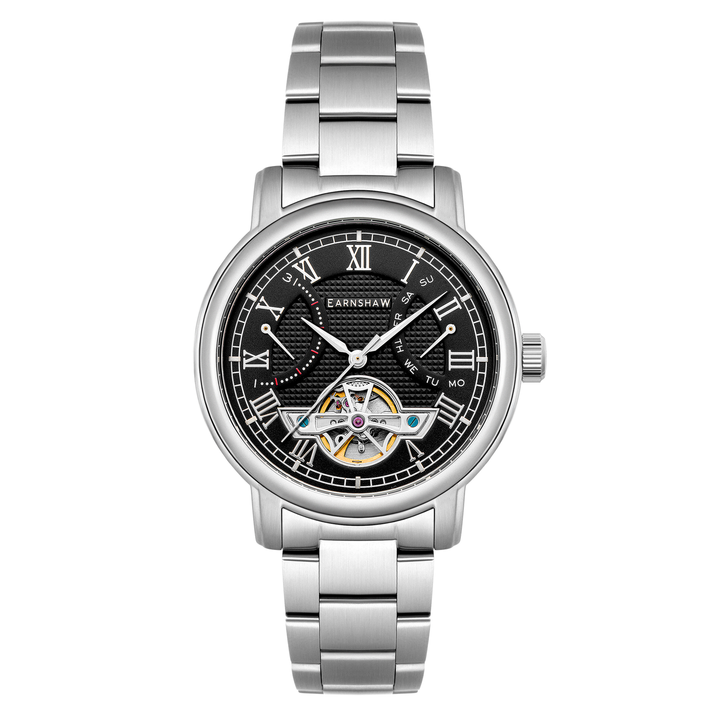 Thomas Earnshaw Men's 43mm Longcase Automatic Double Retrograde Calendar Bracelet Watch