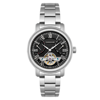 Thomas Earnshaw Men's 43mm Longcase Automatic Double Retrograde Calendar Bracelet Watch