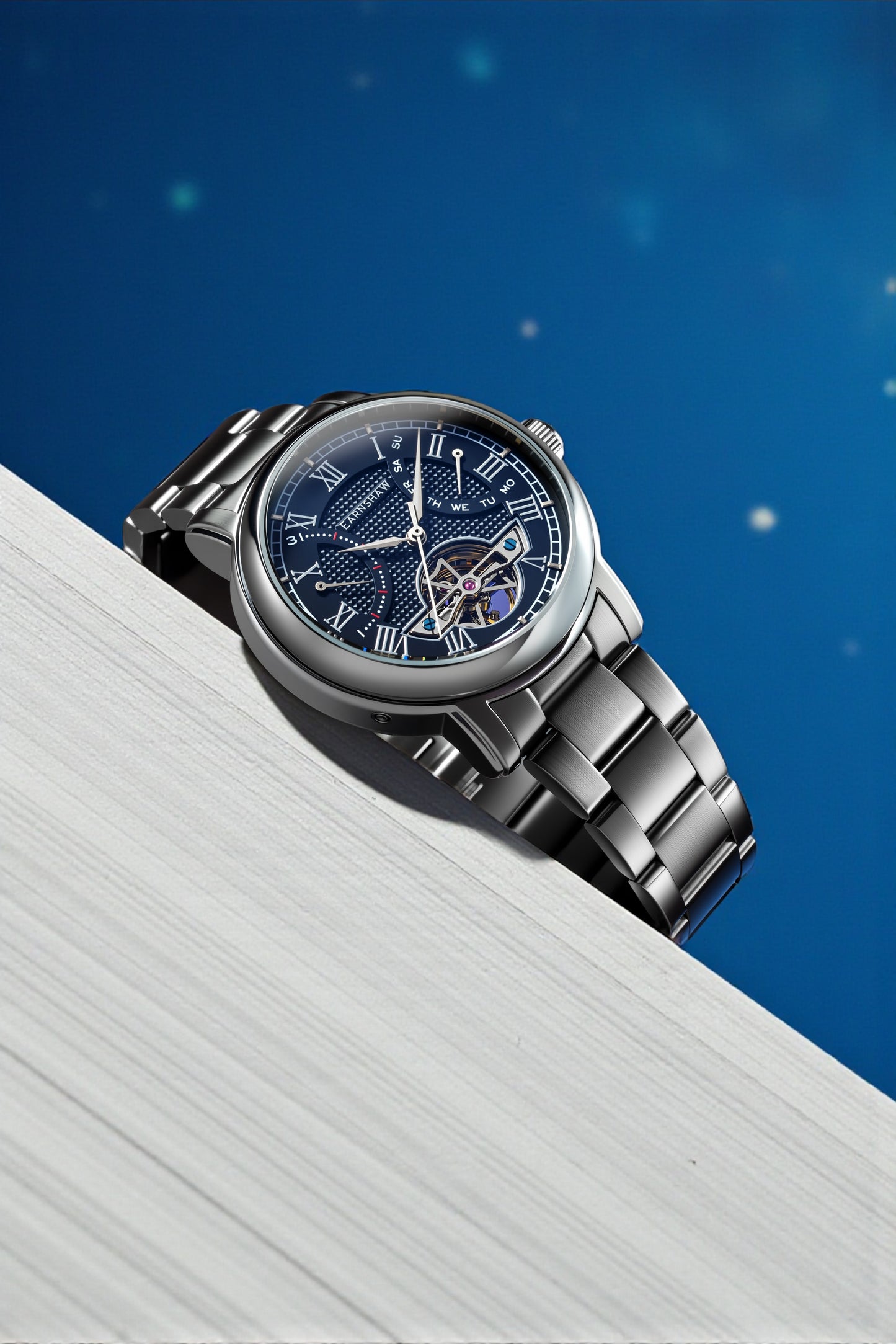 Thomas Earnshaw Men's 43mm Longcase Automatic Double Retrograde Calendar Bracelet Watch