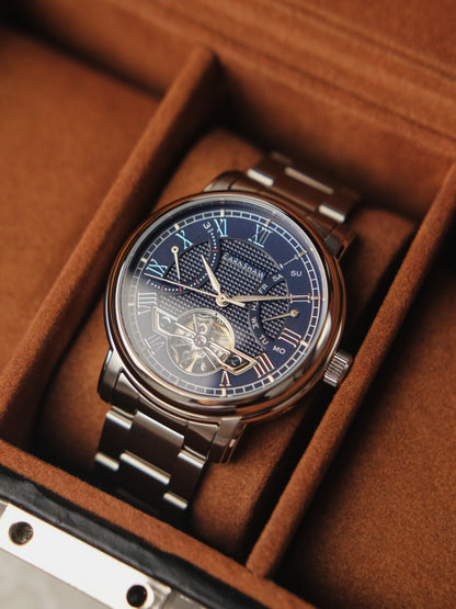 Thomas Earnshaw Men's 43mm Longcase Automatic Double Retrograde Calendar Bracelet Watch