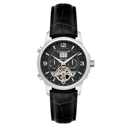 Thomas Earnshaw Men's 42mm Marlyebone Automatic Grand Date Calendar Leather Strap Watch