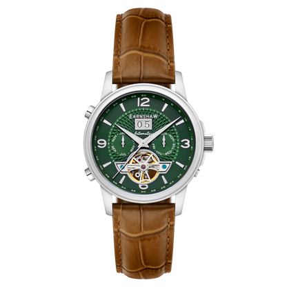 Thomas Earnshaw Men's 42mm Marlyebone Automatic Grand Date Calendar Leather Strap Watch