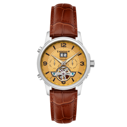 Thomas Earnshaw Men's 42mm Marlyebone Automatic Grand Date Calendar Leather Strap Watch