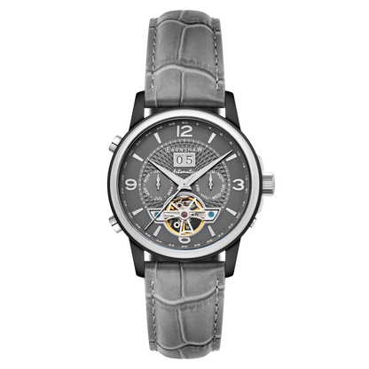 Thomas Earnshaw Men's 42mm Marlyebone Automatic Grand Date Calendar Leather Strap Watch