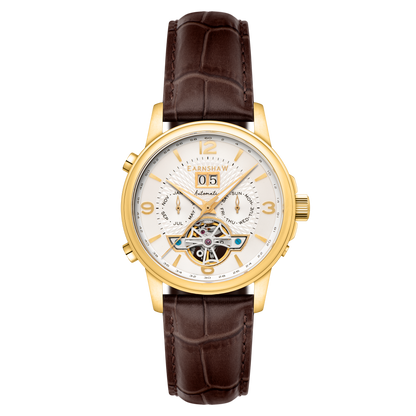 Thomas Earnshaw Men's 42mm Marlyebone Automatic Grand Date Calendar Leather Strap Watch