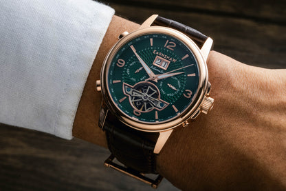 Thomas Earnshaw Men's 42mm Marlyebone Automatic Grand Date Calendar Leather Strap Watch