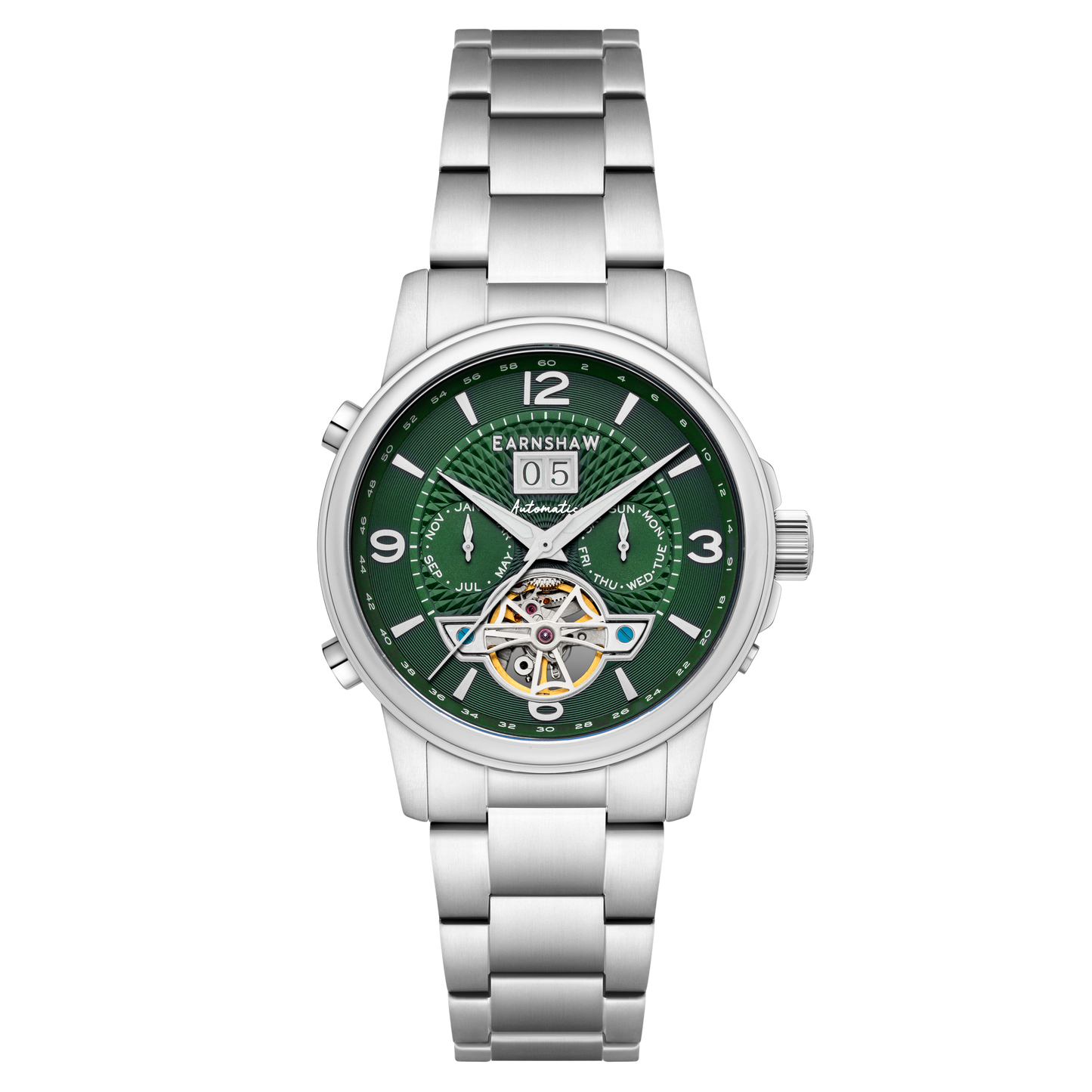 Thomas Earnshaw Men's 42mm Marlyebone Automatic Grand Date Calendar Bracelet Watch