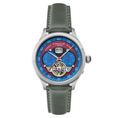 Thomas Earnshaw Men's 43mm Baron Grand Open Heart Automatic Strap Watch